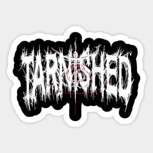 Tarnished white metal font Sticker